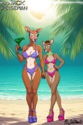 charlotte_moore, penny_carson, bojack_horseman, beach, bikini