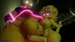 chiku, toy_chica_(fnaf), toy_chica_(justminkov), five_nights_at_freddy's, fredina's_nightclub