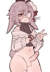 rayrie, 1futa, bunny_girl, embarrassed_futa, erection