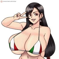 tifa_lockhart, coloredyiddies, big_breasts, bikini, italy