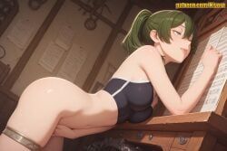 ubel_(sousou_no_frieren), frieren_beyond_journey's_end, 1girl, ass, bare_shoulders