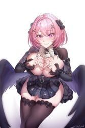 remielle_dan, zenless_zone_zero, 1girl, big_breasts, black_bow