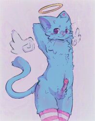 angel, anthro, aureola, balls, domestic_cat