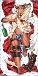 hermes_(tokyo_afterschool_summoners), tokyo_afterschool_summoners, tepen_(tptptpn), 1boy, abs