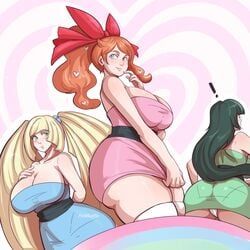 blossom_(cosplay), blossom_(powerpuff_girls)_(cosplay), bubbles_(powerpuff_girls)_(cosplay), buttercup_(cosplay), buttercup_(powerpuff_girls)_(cosplay)