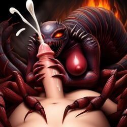 wetnightmare, 1boy, 1girls, abused_male, black_skin