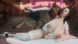 miranda_lawson, mass_effect, azurelotus, 1dog, 1girls