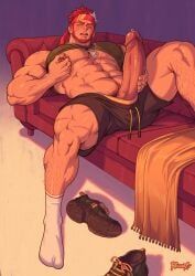 ryuugen_drake, indie_virtual_youtuber, redgart, 1boy, arm_hair
