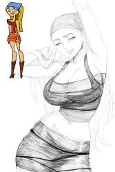 lindsay_(tdi), total_drama_island, hex_mamaniac, arm_up, armpits