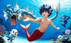 gyarados, hugh_(pokemon), oshawott, popplio, pokemon