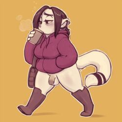 dragon-chan_(character), dragon-chan, anthro, balls, beverage