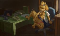 isabelle_(animal_crossing), animal_crossing, nintendo, monduck, anthro