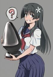 saten_ruiko, a_certain_scientific_railgun, to_aru_kagaku_no_railgun, black_buttplug, black_hair