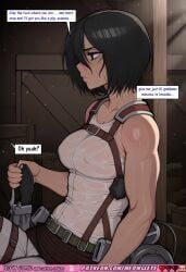 mikasa_ackerman, attack_on_titan, meowllete, abs, abs_visible_through_clothes