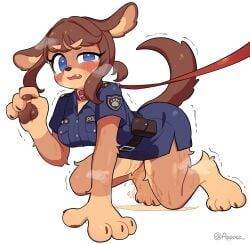 appoco, all_fours, anthro, blue_clothing, blue_eyes