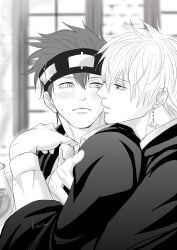 lance_crown, mashle, 2boys, blush, closed_mouth