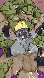 hamir_(dungeons_of_aether), arty_the_frog, 3_toes, abdominal_bulge, anthro
