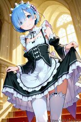 rem_(re:zero), re:zero_kara_hajimeru_isekai_seikatsu, tehmar, 1boy, apron