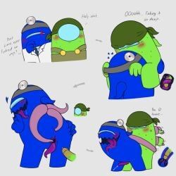 blue_(among_us), lime_(among_us), among_us, among_us_(series), ass