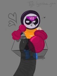 lawrie_(brawl_stars), meeple_(brawl_stars), brawl_stars, blush, cum