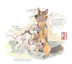 kazbek, pushok, space_dogs, fennec_(artist), strelka