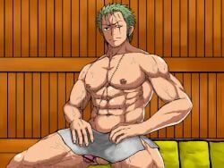 roronoa_zoro, one_piece, ababa, 1boy, abs