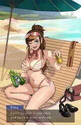 ema_skye, ace_attorney, gyakuten_saiban, 1girls, ;d