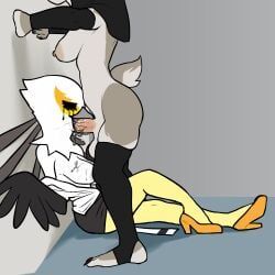 secretary_washimi, aggretsuko, sanrio, hexecat, accipitriform