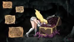mimic_chest, 4headboiii, aphrodisiac, armor, armored_female