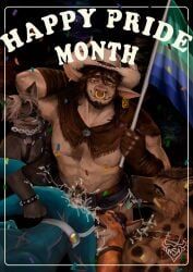 anal, anthro, aquatic, barazoku, bear_pride_colors