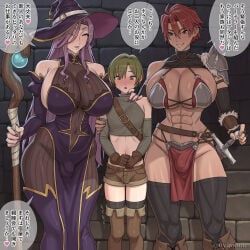 nyarome_(myerobox), 1femboy, 2futas, abs, armor