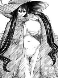 funamusea, americo_santisteban, 1girl, areolae, bare_shoulders