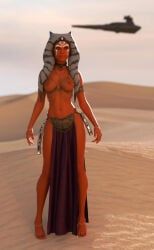 ahsoka_tano, slave_leia_(cosplay), togruta, star_wars, 1girls