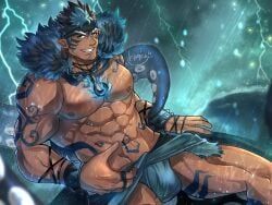 tangaroa, tokyo_afterschool_summoners, mofnyan, 1boy, abs