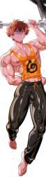 kinoshita_kazuya, kanojo_okarishimasu, 1boy, bara, barbells