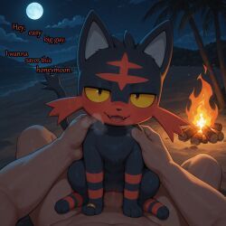generation_7_pokemon, litten, nyabby, pokemon_(species), nintendo