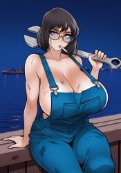 hiroko_(living_with_hipstergirl_and_gamergirl), living_with_hipstergirl_and_gamergirl, ai_jago_dibuja, black_hair, boat