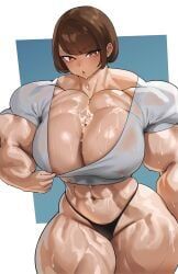 musctonk, abs, huge_breasts, mature_female, muscular_female