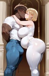 1boy, 1girl, ass, ass_bigger_than_head, big_ass
