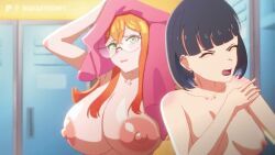 original_characters, original, madanthony1, 2girls, areolae