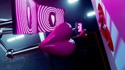 smoochbot_(neonnnzz), tek_(tekandprieda), neonnnzz, 1boy, against_wall