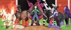 mudsdale, rapidash, scolipede, spectrier, zebstrika