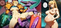 ridley, samus_aran, metroid, blk9201, 1girls