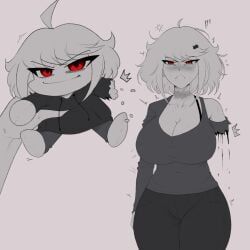 albina_(tidal), original, tidal_(tidaltides), ahoge, amputee