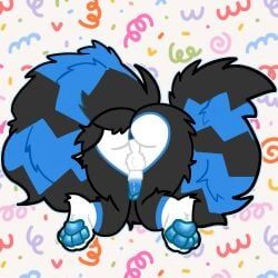 nirutsu_blueberry, anthro, anus, blue_pawpads, butt