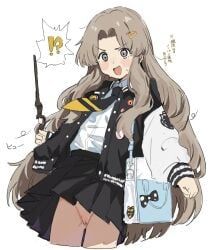 astrae_oratio, 1girl, black_jacket, black_necktie, black_skirt