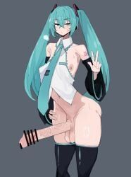 hatsune_miku, hatsune_miku_(cosplay), vocaloid, mochiqq, 1boy