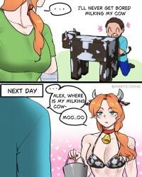alex_(minecraft), cow_(minecraft), steve_(minecraft), minecraft, marydjiang