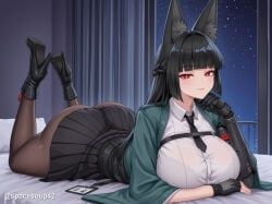 hoshimi_miyabi, zenless_zone_zero, 1girl, animal_ear_fluff, animal_ears