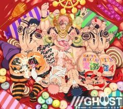 fushiguro_megumi, itadori_yuuji, ryoumen_sukuna_(jujutsu_kaisen), halloween, jujutsu_kaisen